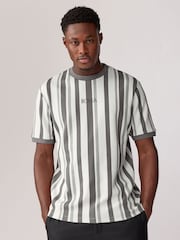 Grey Roma Vertical Stripe T-Shirt - Image 1 of 7