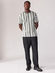 Grey Roma Vertical Stripe T-Shirt - Image 2 of 7