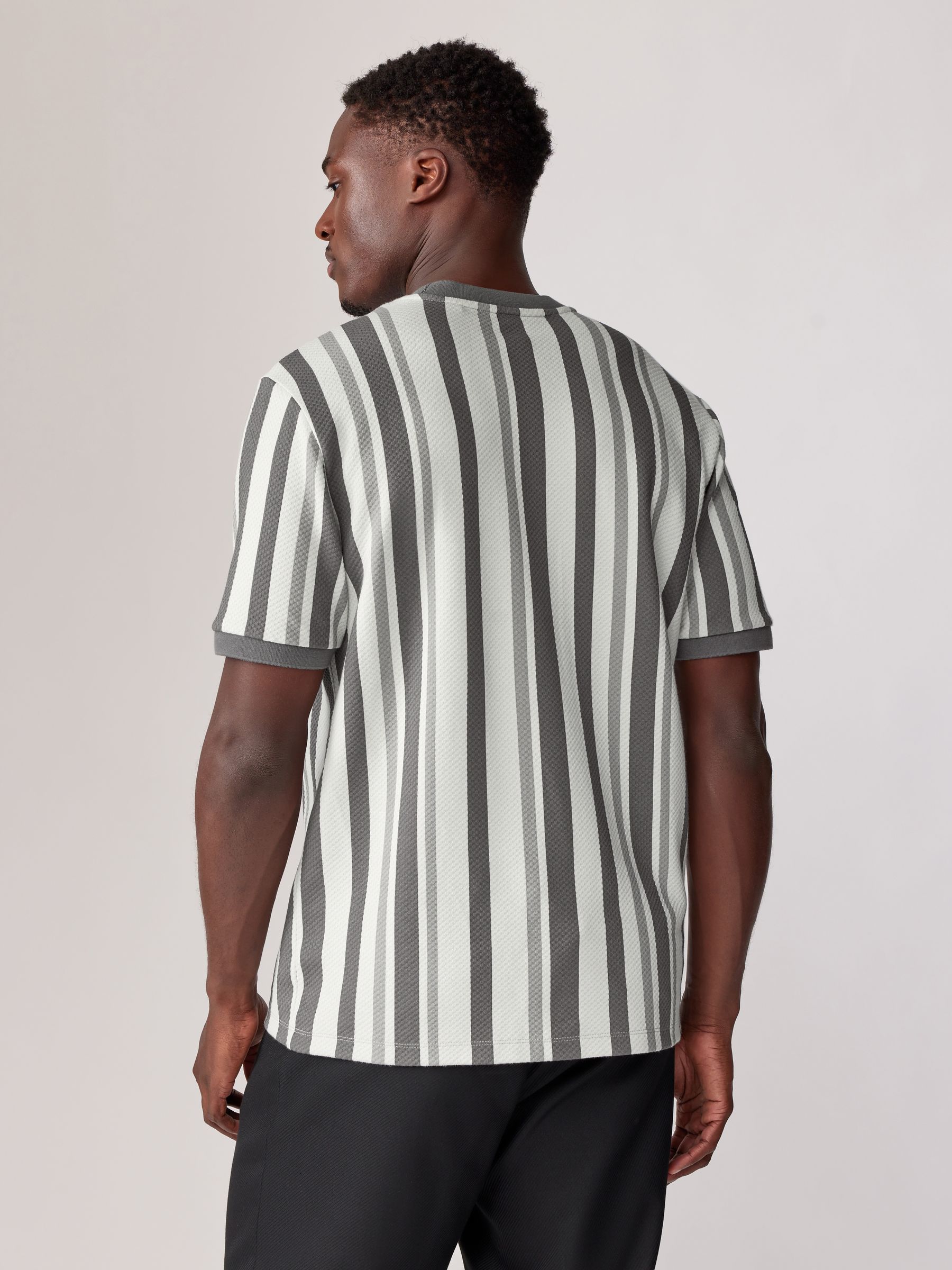 Buy Grey Roma Vertical Stripe T-Shirt from Next Netherlands