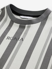 Grey Roma Vertical Stripe T-Shirt - Image 6 of 7