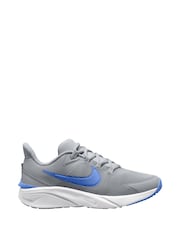 Nike Grey Blue Youth Star Runner 4 Trainers - Image 1 of 4