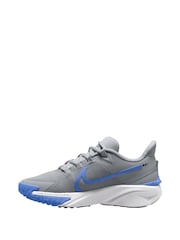 Nike Grey Blue Youth Star Runner 4 Trainers - Image 2 of 4