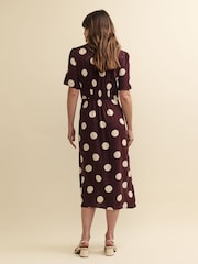 Nobodys Child Brown Alexa Willow Spot Midi Dress - Image 2 of 5