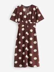 Nobodys Child Brown Alexa Willow Spot Midi Dress - Image 5 of 5