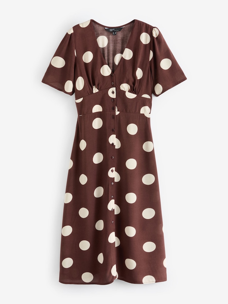 Nobodys Child Brown Alexa Willow Spot Midi Dress - Image 5 of 5