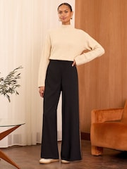 Love & Roses Black Sequin Side Stripe Wide Leg Trousers - Image 3 of 4