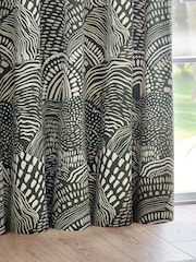 HÖEM Olive Nola Abstract Geometric Eyelet 100% Cotton Curtains - Image 4 of 5