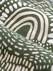 HÖEM Olive Nola Abstract Geometric Eyelet 100% Cotton Curtains - Image 5 of 5