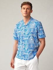 Blue Short Sleeve Printed Shirt - Image 1 of 6