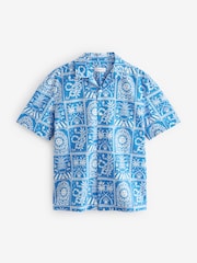 Blue Short Sleeve Printed Shirt - Image 4 of 6