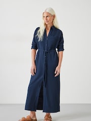 Hush Blue Florence Maxi Shirt Dress - Image 1 of 5
