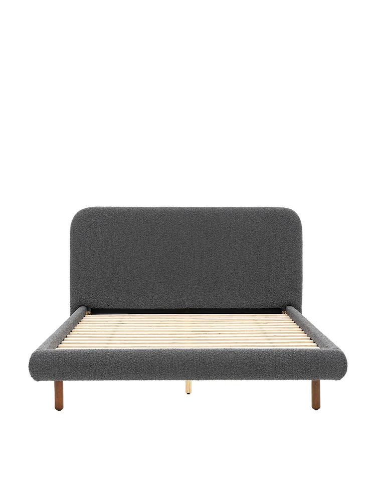 Gallery Home Stone Grey Filey Upholstered Boucle Bed - Image 1 of 2