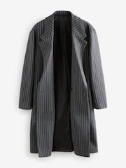 Grey EDIT Herringbone Stripe Epsom Overcoat with Wool - Image 7 of 10