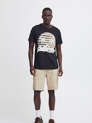 Blend Cream Stretch Cargo Shorts - Image 4 of 5
