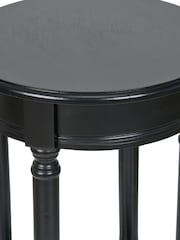 Pacific Black Heritage Pine Wood Round Accent Table - Image 3 of 5