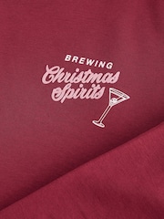 Burgundy Red/Berry Festive Spirits Christmas Lapland Brewing Co Fun Graphic Crew Neck Sweatshirt - Image 7 of 8