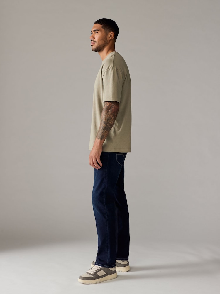Blue Dark Straight Fit Motion Flex Jeans - Image 2 of 11 Blue Dark Straight Fit Motion Flex Jeans - Image 2 of 11