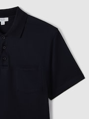 Reiss Navy Austin Mercerised Cotton Polo Shirt - Image 5 of 7