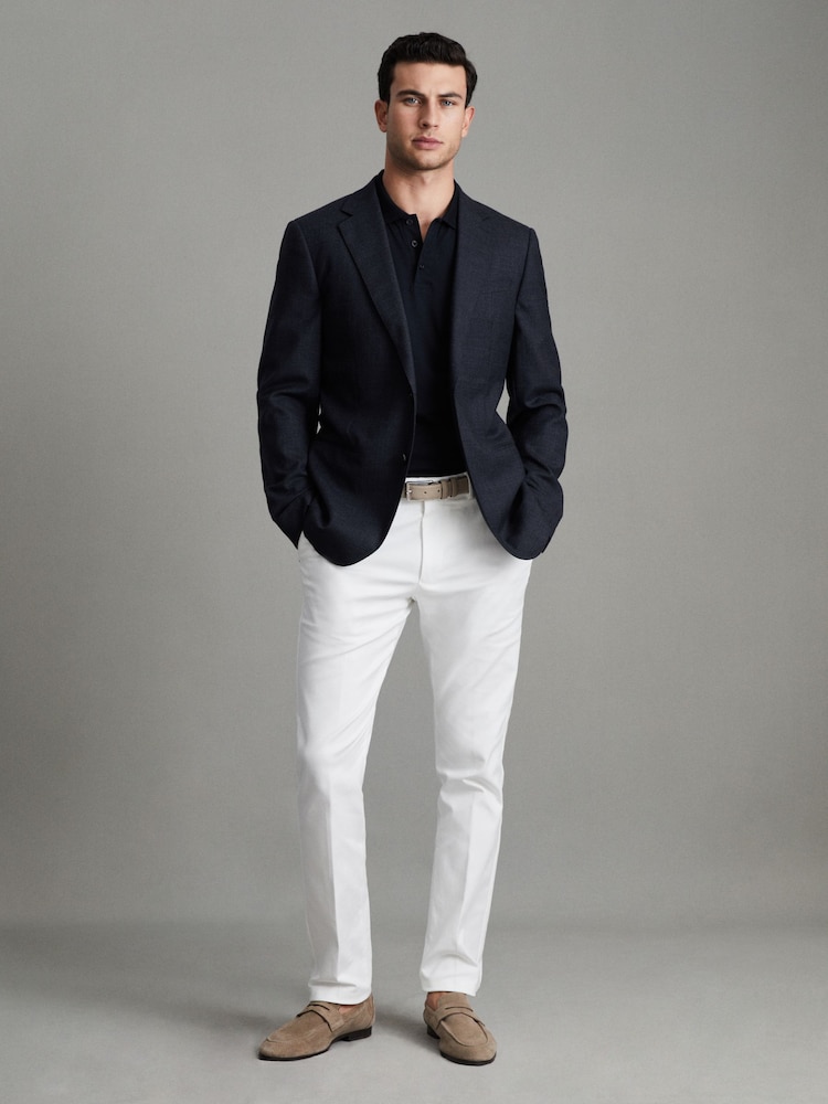 Reiss Navy Austin Mercerised Cotton Polo Shirt - Image 7 of 7