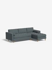 MADE.COM Basket Weave Teal Blue Scott Right Hand Facing Corner Sofa - Image 1 of 5