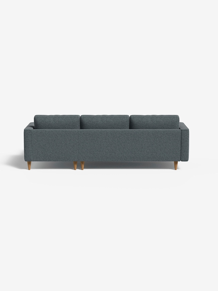 MADE.COM Basket Weave Teal Blue Scott Right Hand Facing Corner Sofa - Image 2 of 5