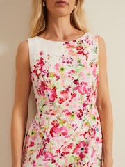 Phase Eight White Floral Placement Anita Shift Dress - Image 5 of 6