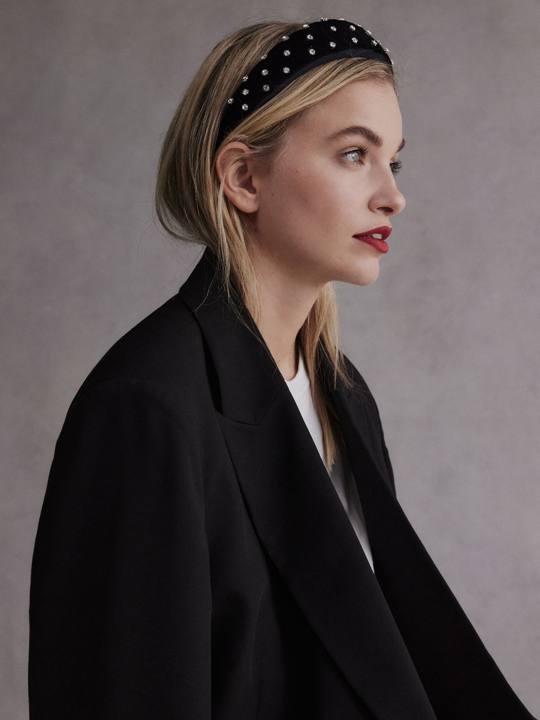 Buy Black Tabitha Simmons Lucy Sparkle Velvet Headband from