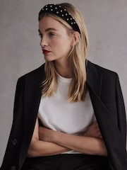 Black Tabitha Simmons Lucy Sparkle Velvet Headband - Image 3 of 7
