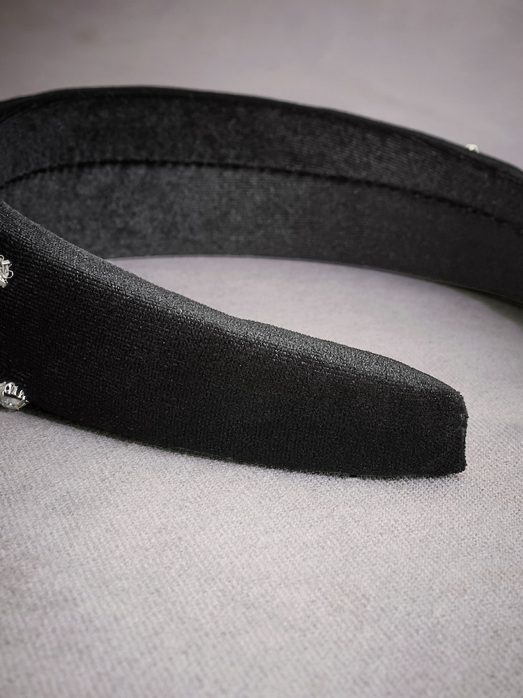 Black Tabitha Simmons Lucy Sparkle Velvet Headband - Image 7 of 7 Black Tabitha Simmons Lucy Sparkle Velvet Headband - Image 7 of 7