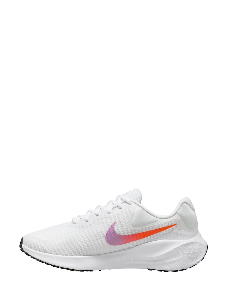 Nike Orange/White Revolution 7 Road Running Trainers - Image 2 of 4