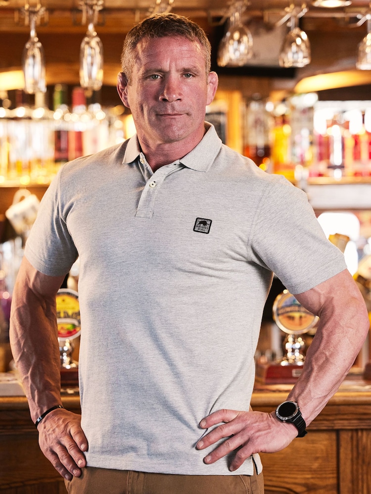 Raging Bull Grey Patch Jersey Polo Shirt - Image 1 of 11