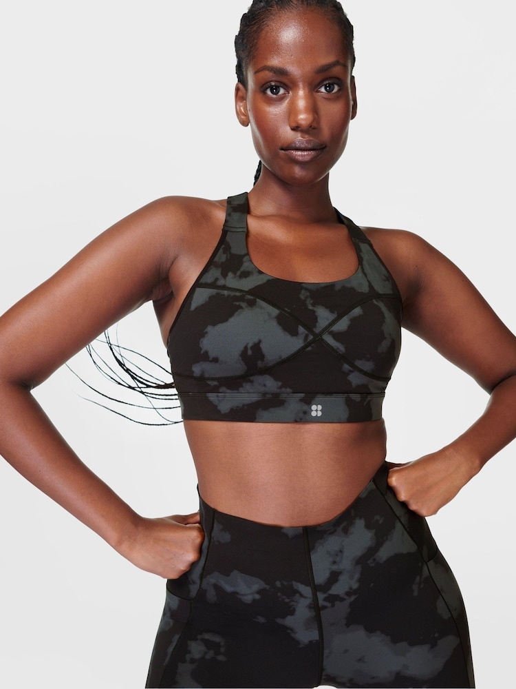 Sweaty Betty Black Fade Print Medium Power Support Sports Bra - Image 1 of 7