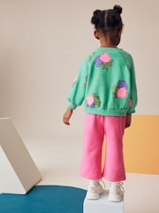 Pink Printed 100% Cotton Sweatshirt and Wide Leg Set (3mths-7yrs) - Image 2 of 8