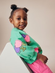Pink Printed 100% Cotton Sweatshirt and Wide Leg Set (3mths-7yrs) - Image 4 of 8