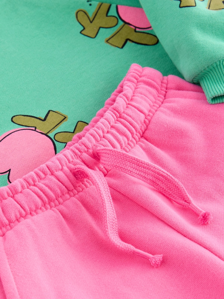 Pink Printed 100% Cotton Sweatshirt and Wide Leg Set (3mths-7yrs) - Image 8 of 8