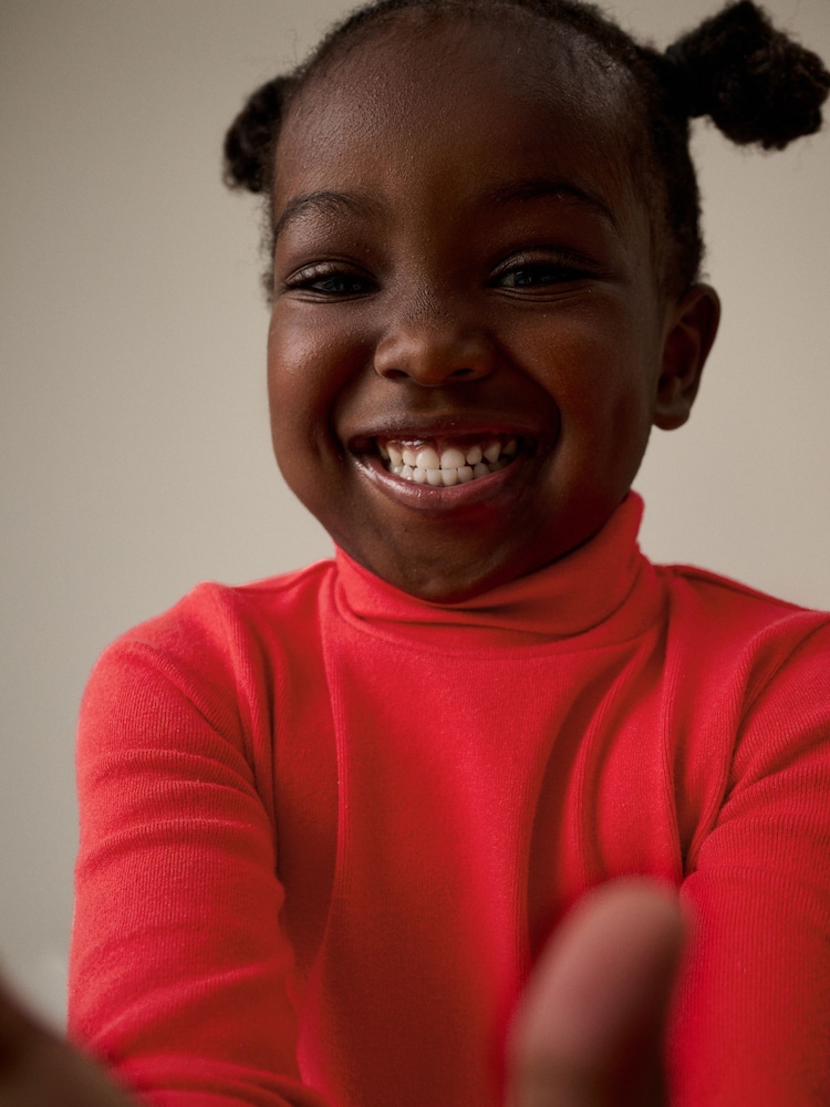 Red Brushed Long Sleeve Roll Neck Top (3mths-7yrs) - Image 4 of 4 Red Brushed Long Sleeve Roll Neck Top (3mths-7yrs) - Image 4 of 4