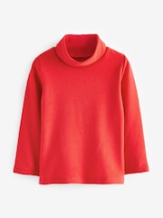 أحمر - رداء علوي برقبة عالية وكُم طويل من القطن الممشط (3 شهور-7 سنوات) - صورة 5 من 8