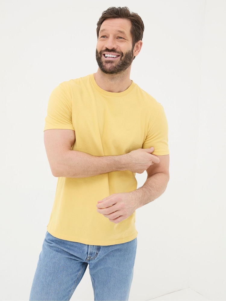 FatFace Lulworth Yellow Crew T-Shirt - Image 1 of 5 FatFace Lulworth Yellow Crew T-Shirt - Image 1 of 5