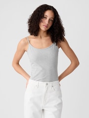 Gap Light Grey Fitted Adjustable Strappy Top - Image 1 of 4