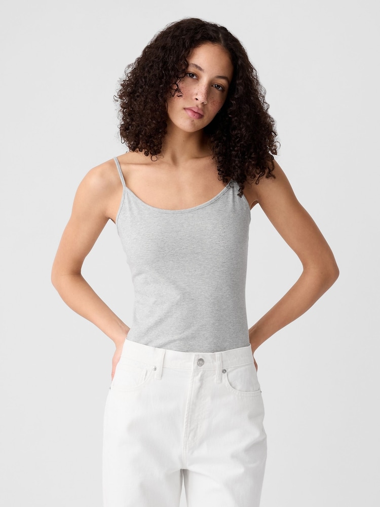 Gap Light Grey Fitted Adjustable Strappy Top - Image 1 of 4