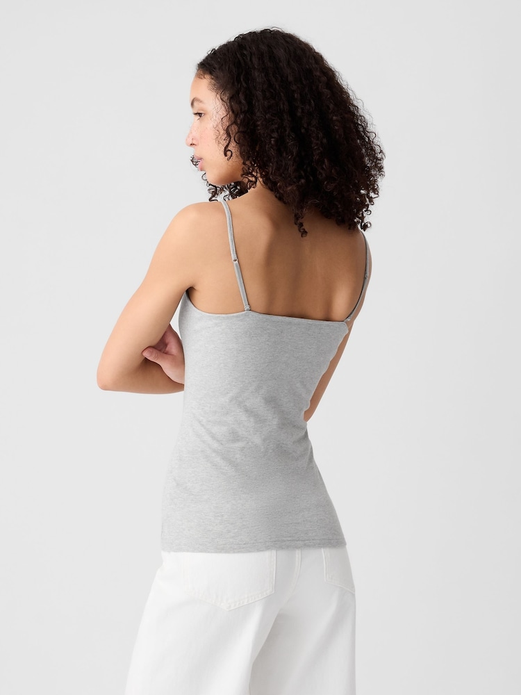 Gap Light Grey Fitted Adjustable Strappy Top - Image 2 of 4