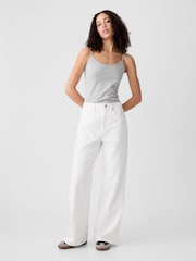 Gap Light Grey Fitted Adjustable Strappy Top - Image 3 of 4