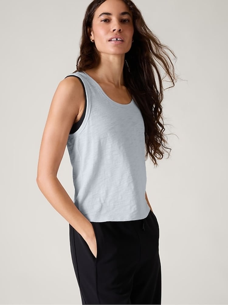 Athleta Light Blue Essential Tank Top - Image 1 of 2 Athleta Light Blue Essential Tank Top - Image 1 of 2