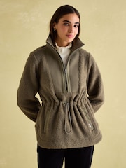 Joules Thurlston Khaki Green Borg Fleece - Image 1 of 7