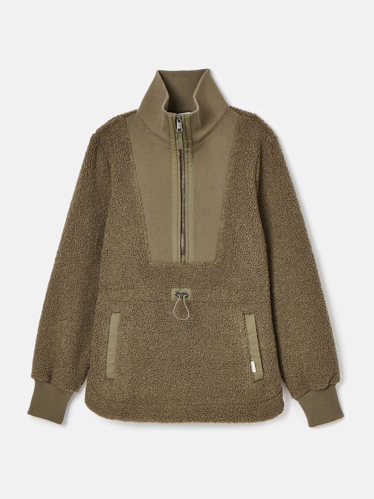 Joules Thurlston Khaki Green Borg Fleece - Image 7 of 7