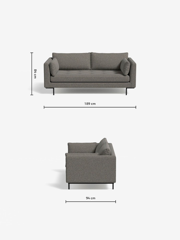 MADE.COM Basket Weave Dark Natural Harlow 2 Seater Sofa - Image 3 of 3