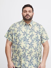 Blend Cream Leaf Printed Short Sleeve Shirt - Image 1 of 5