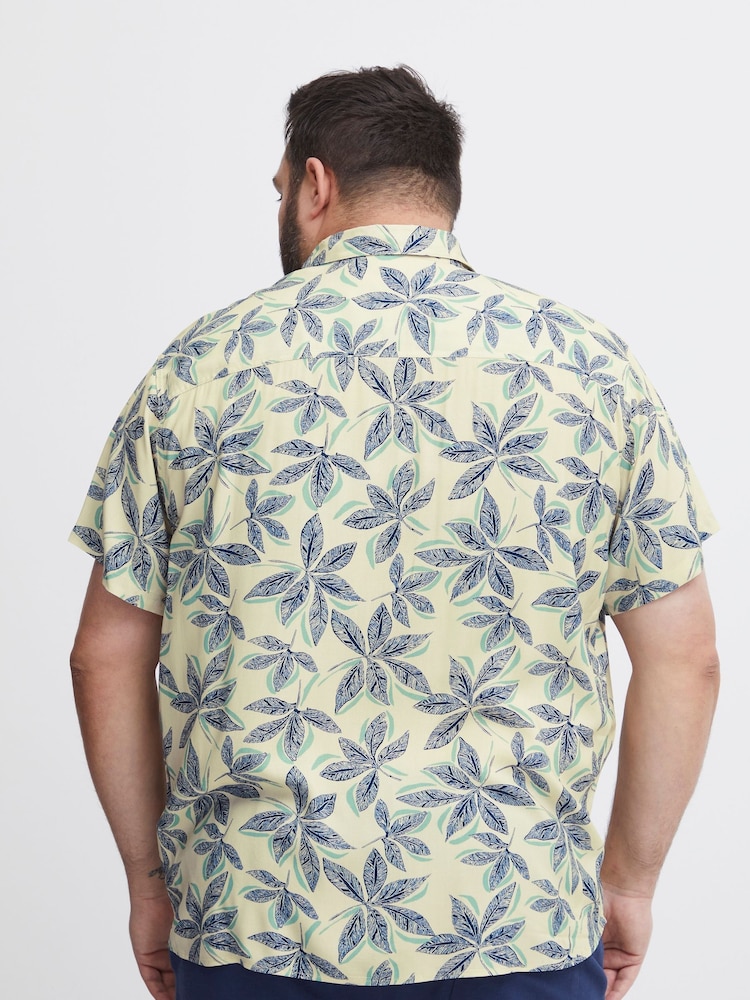 Blend Cream Leaf Printed Short Sleeve Shirt - Image 2 of 5