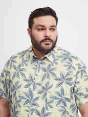 Blend Cream Leaf Printed Short Sleeve Shirt - Image 3 of 5