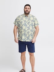 Blend Cream Leaf Printed Short Sleeve Shirt - Image 4 of 5